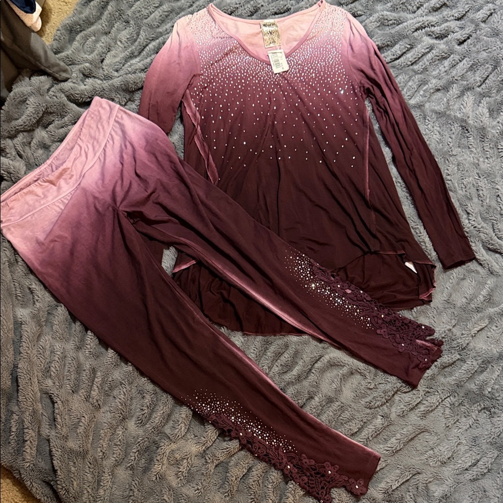 Vocal Pink and Purple Ombre Pajama Set